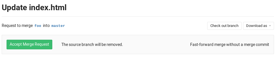 Fast forward merge request