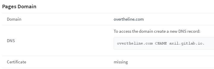 Pages DNS details