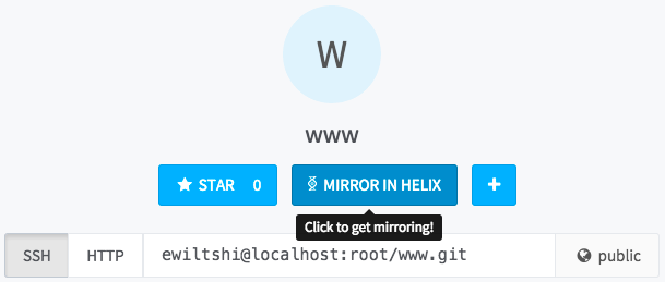 Mirror in Helix button