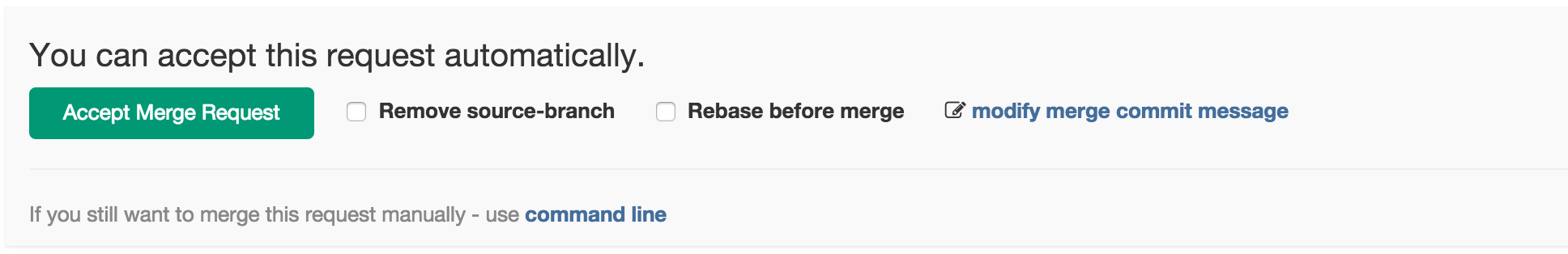 Merge request widget