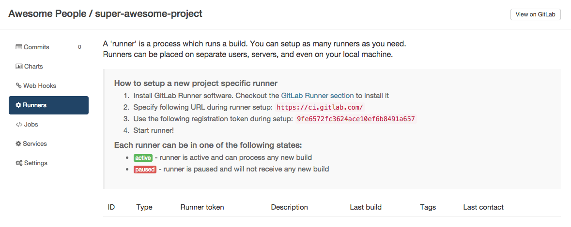 project runners in GitLab CI