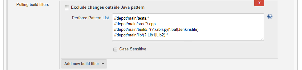 Exclude Changes From Outside Java Pattern