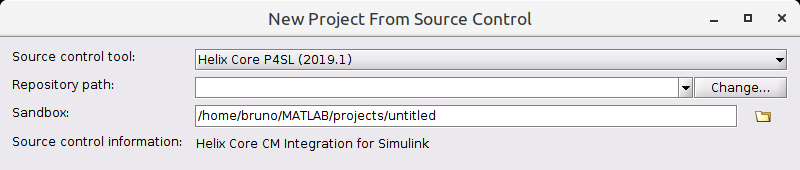Image of the Simulink Project - Project Retriever dialog Sandbox path