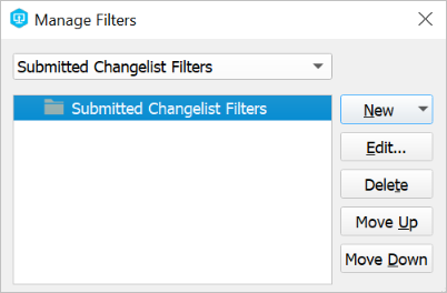 Manage Filters dialog