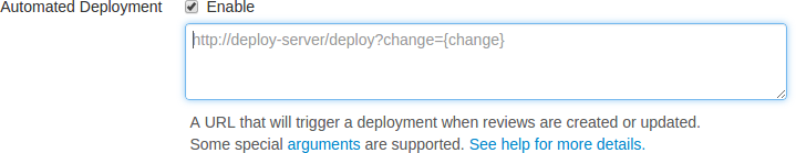 Automated Deployment configuration fields image