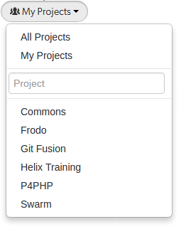 Image of the Project dropdown