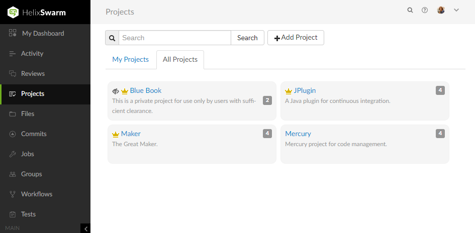 Image of the Projects Page