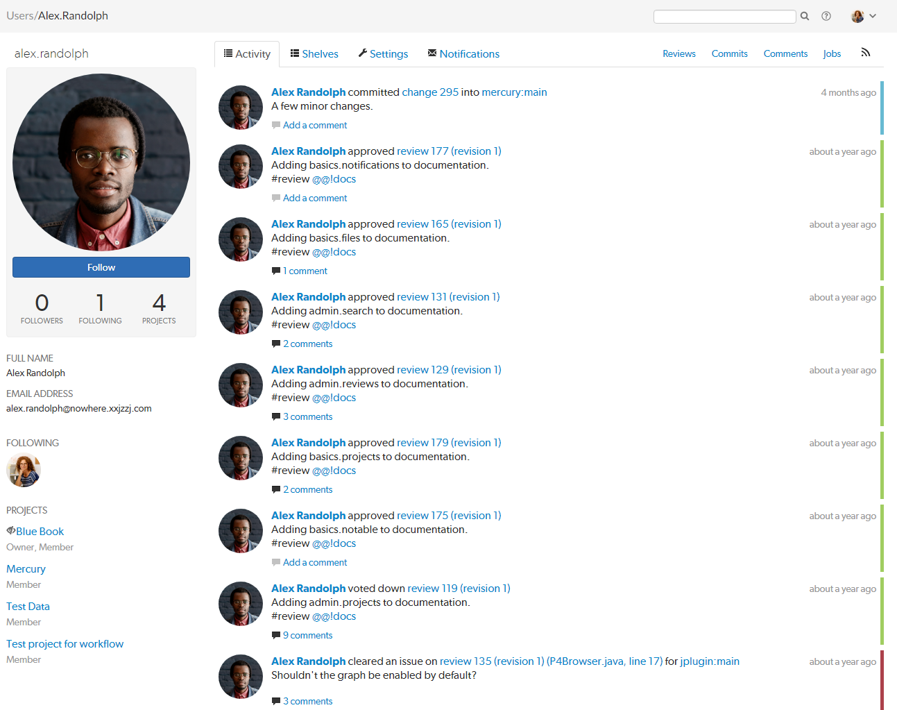 Image of Another User's Profile page