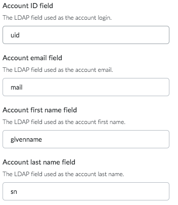 LDAP account attributes