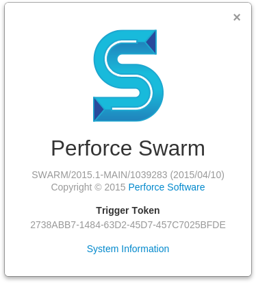 About Swarm dialog