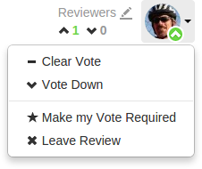 Menu options after you have voted