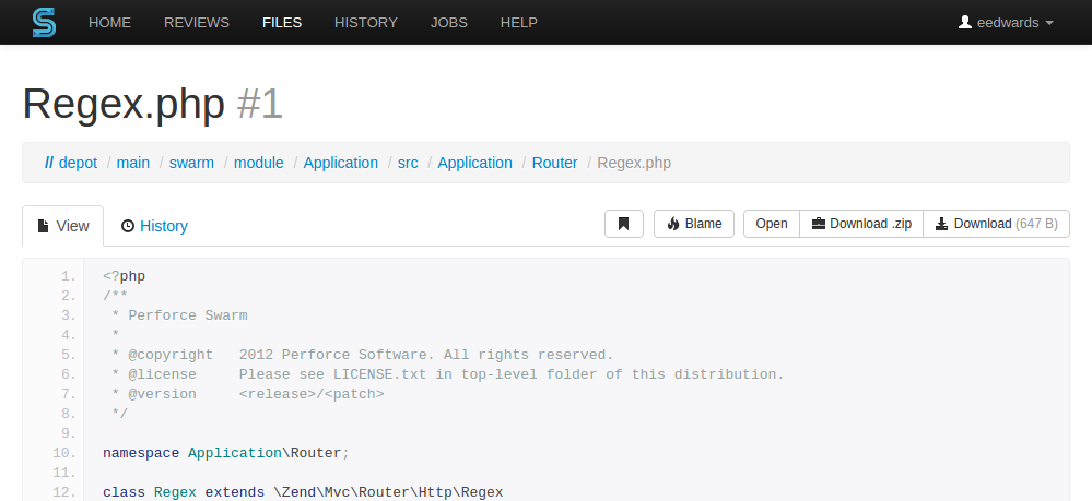 a displayed text file