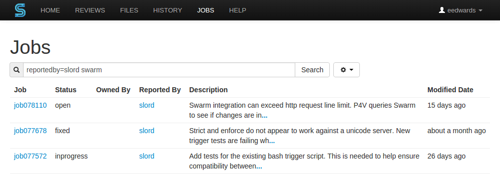 Reordered Jobs columns