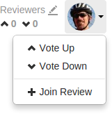 Menu options when you are not yet a reviewer