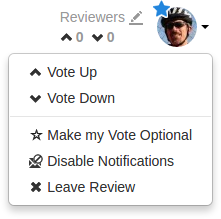 Menu options after you have voted