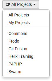 The Project's drop-down menu