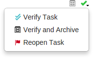 Drop-down menu for addressed tasks.
