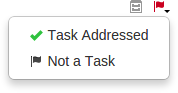 Drop-down menu for open tasks.