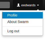 Selecting Profile on userid drop-down menu