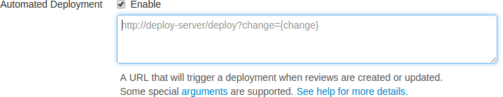 The Automated Deployment drop-down dialog