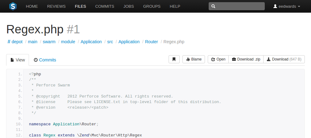 a displayed text file