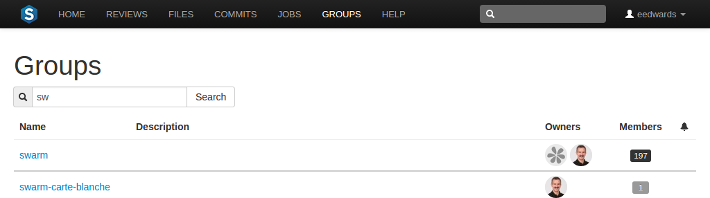 A specific Group page
