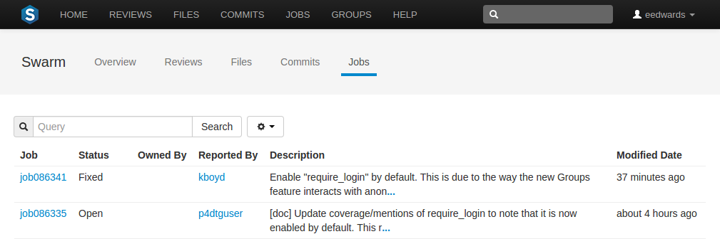 The project's jobs.