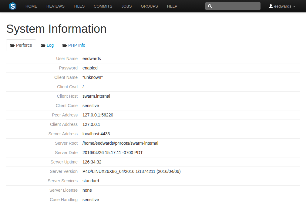The System Information page