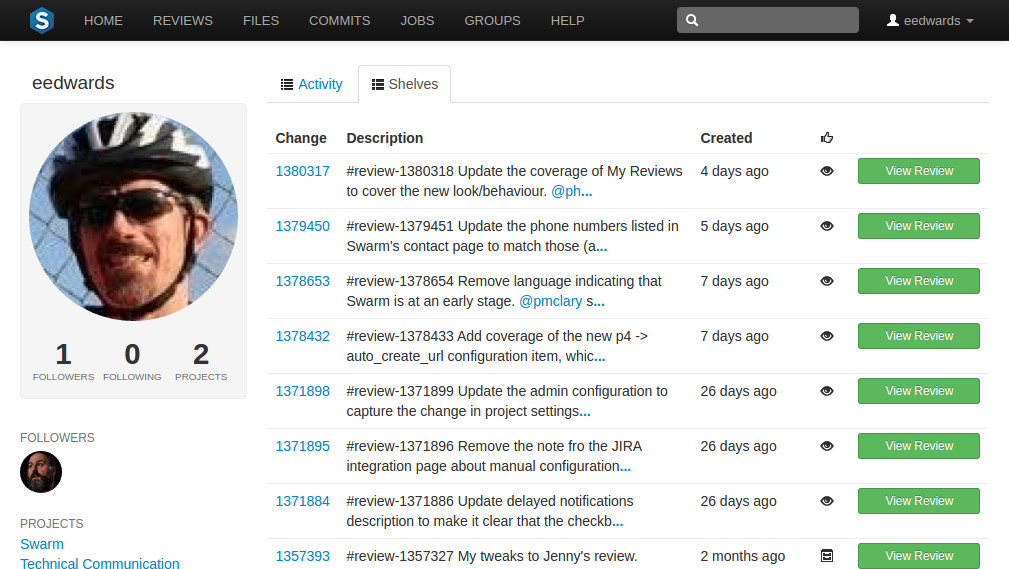 The User page
