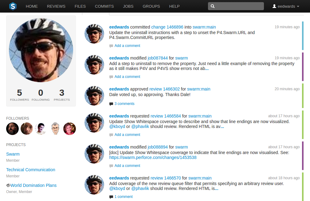 The User page