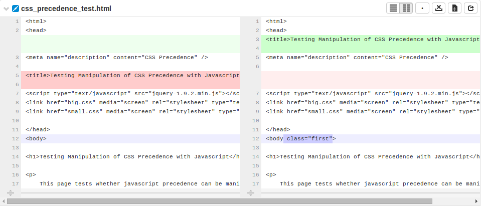 Side-by-Side Diff with an add, edit, and delete