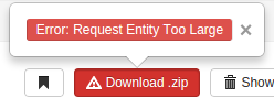 An error was encountered while preparing the ZIP archive