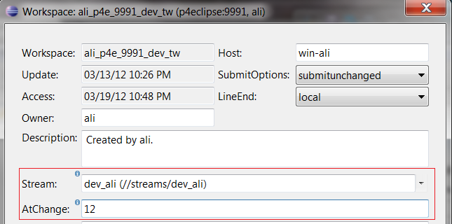 Streams client dialog