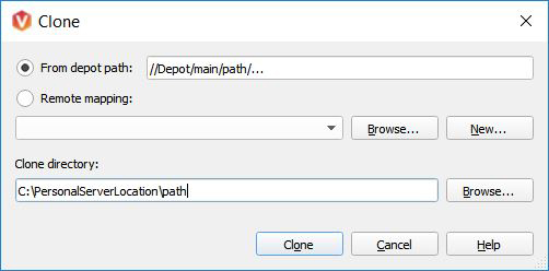 clone dialog context click