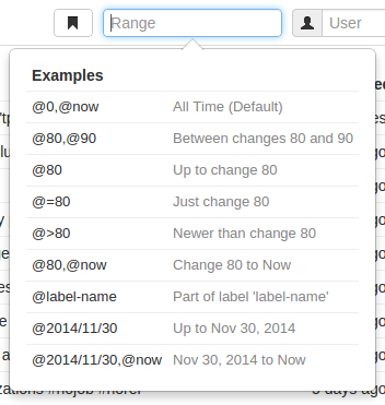 The Range field's syntax summary dropdown list Range field's syntax summary dropdown list image