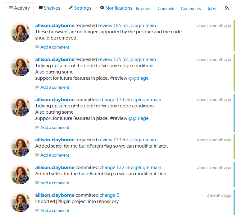 User Profile Activity page User Profile Activity page image