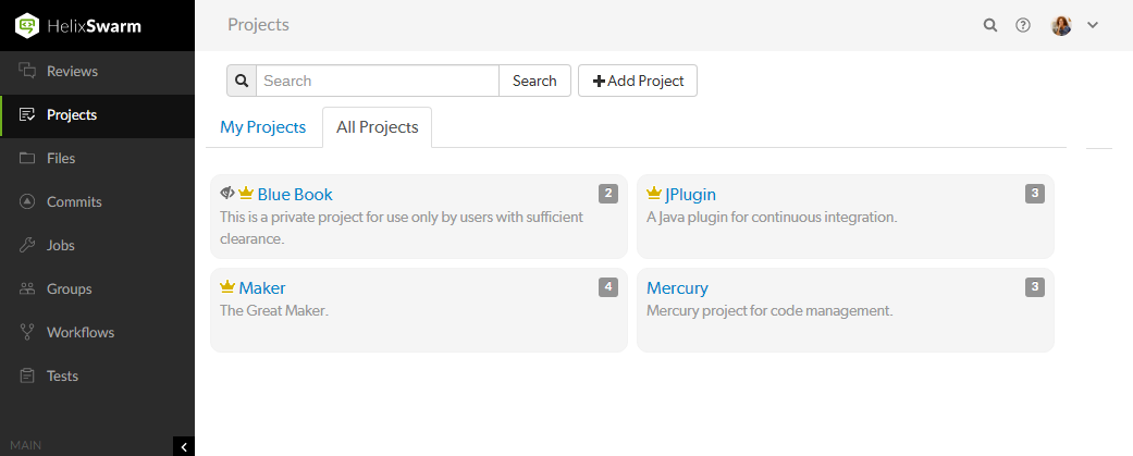 Image of the Projects Page