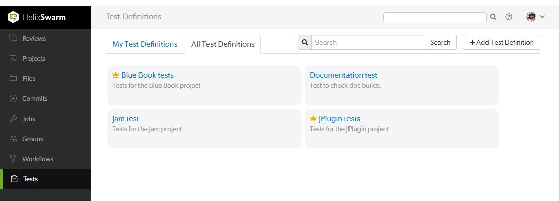 Image of the Tests Page