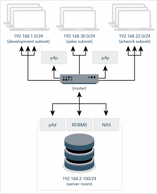 Diagram of a P4P configuration.