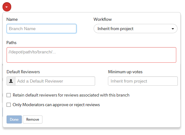 Branch Drop-down Dialog image