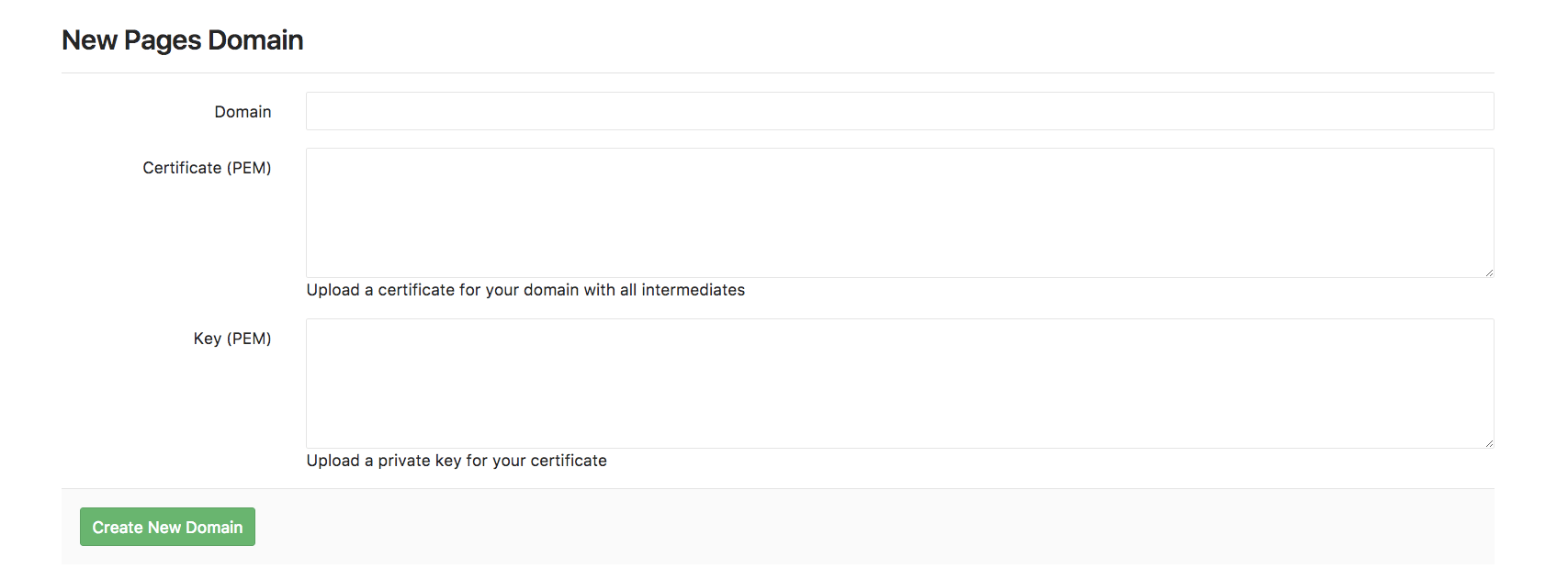 Pages project - adding certificates