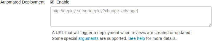 The Automated Deployment drop-down dialog