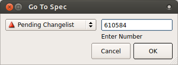 P4V "go to" dialog with changelist entered