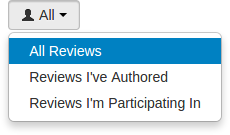 The "My Reviews" dropdown, with "All Reviews" selected.