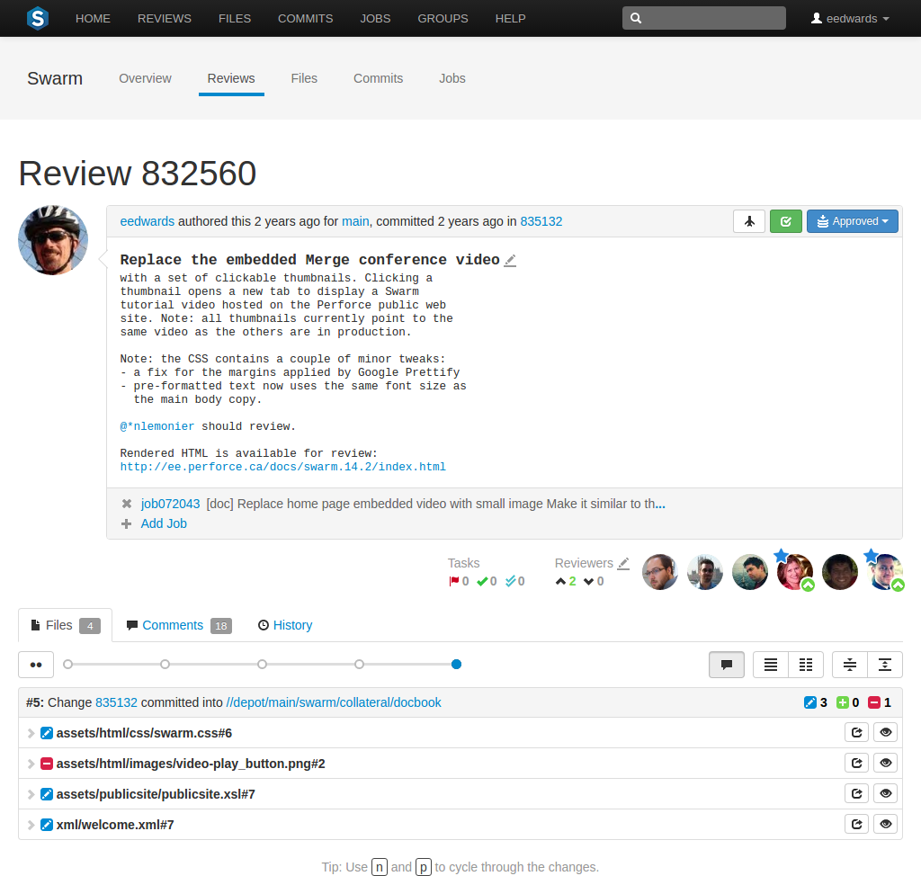 The Review interface