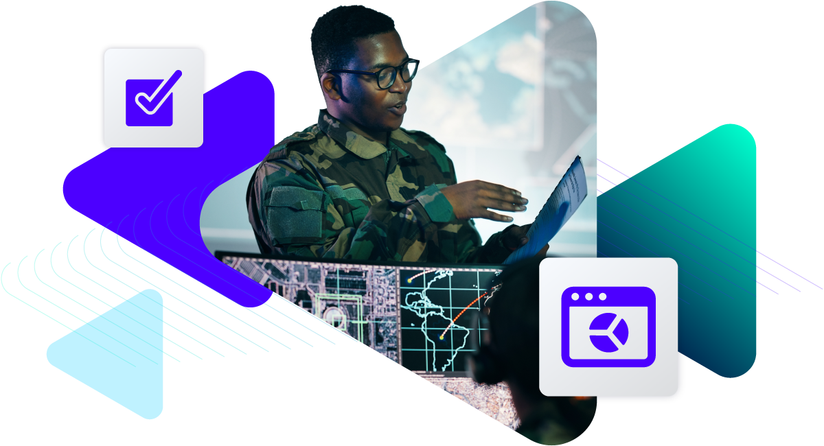 Military, requirements, and graph software illustration.