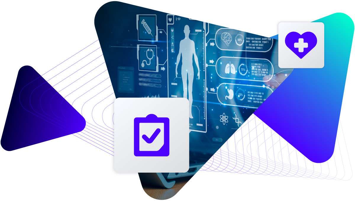 Health, software, and compliance illustration.