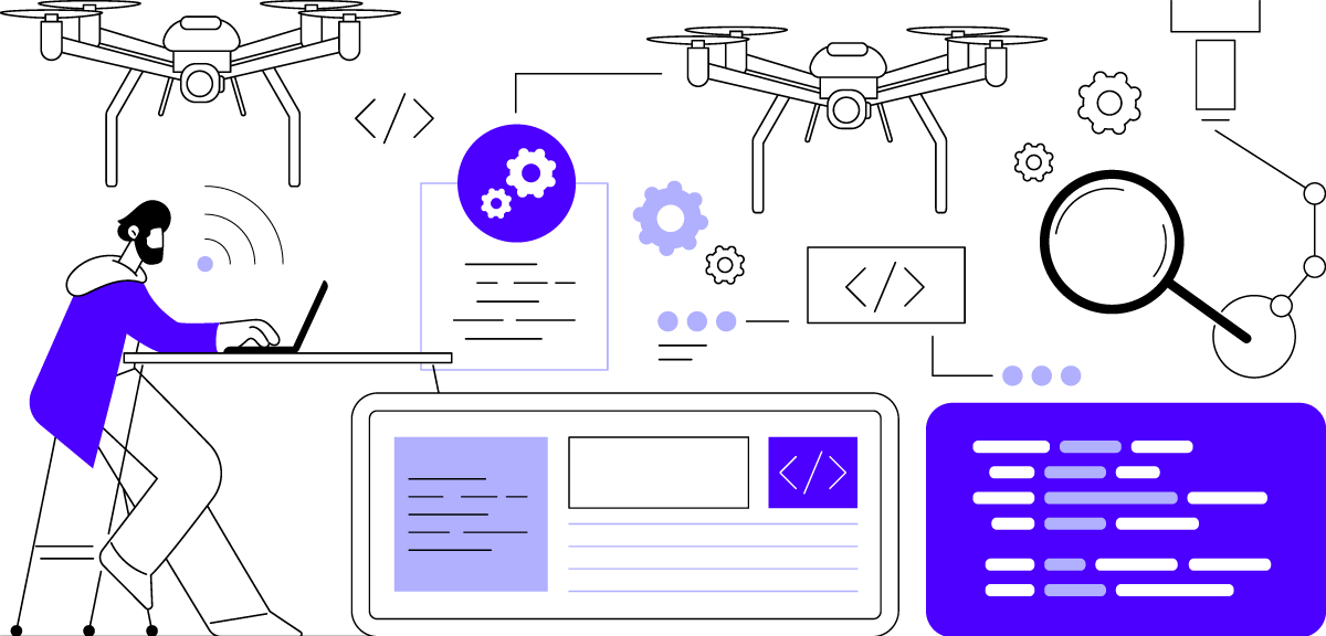 Aerospace software development illustration.