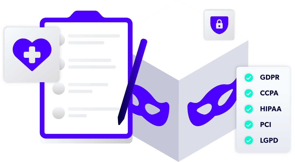 Reducing risk with healthcare data compliance illustration.