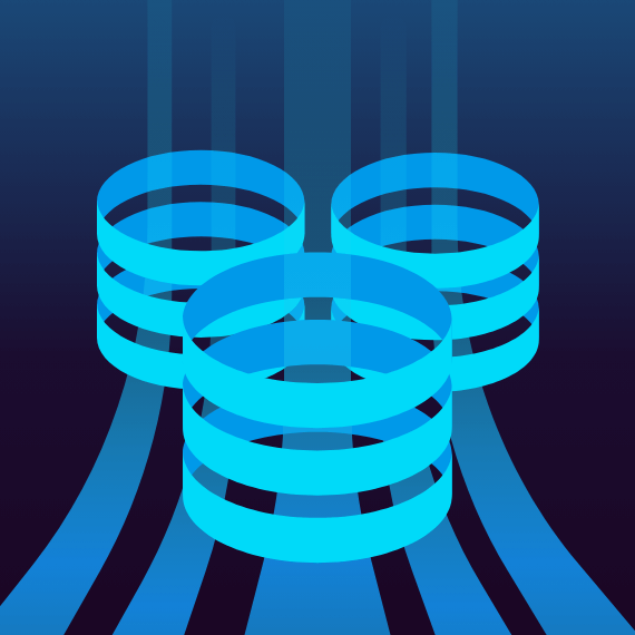 Abstract image of three cylinders